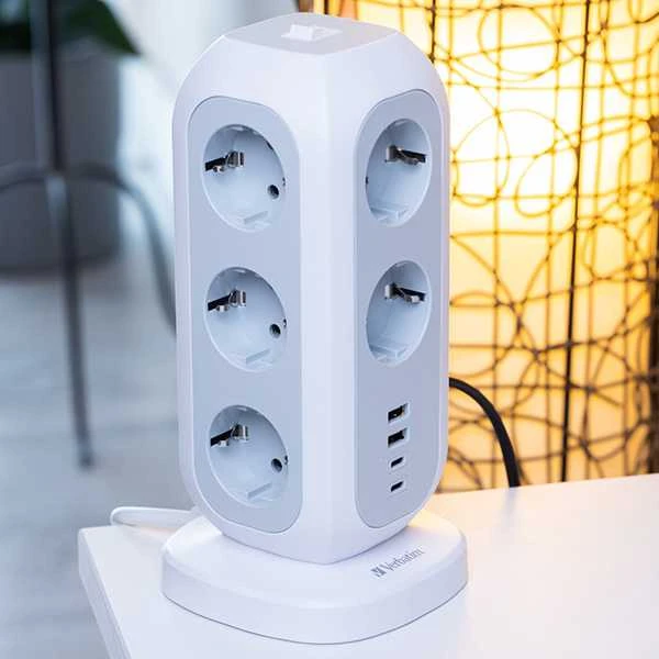 Verbatim EU Multi Plug Power Tower EUPT-01 Baltas