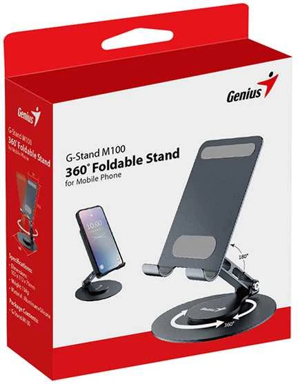 Stojak Genius G-Stand M100, juoda, aliuminio / silikon, na telefon lub tablet