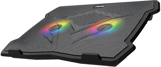 Stojak pod notebook, CP2020, su pašvietimu, su wiatrakiem, juoda, Meetion