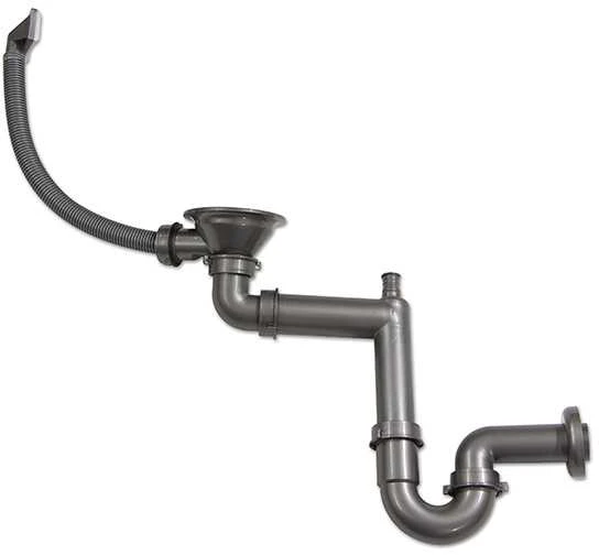 „StrongSinks“ plastikinis kriauklės sifonas, 40 mm, 220–460 mm, baltas, „StrongSinks“ sifonas, EOL