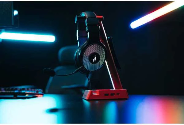 SureFire Vinson N1 Dual Balance RGB stojak na ausinės, raudona