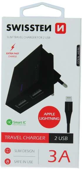 Swissten įkroviklis 2x USB-A 3 A (22048000)