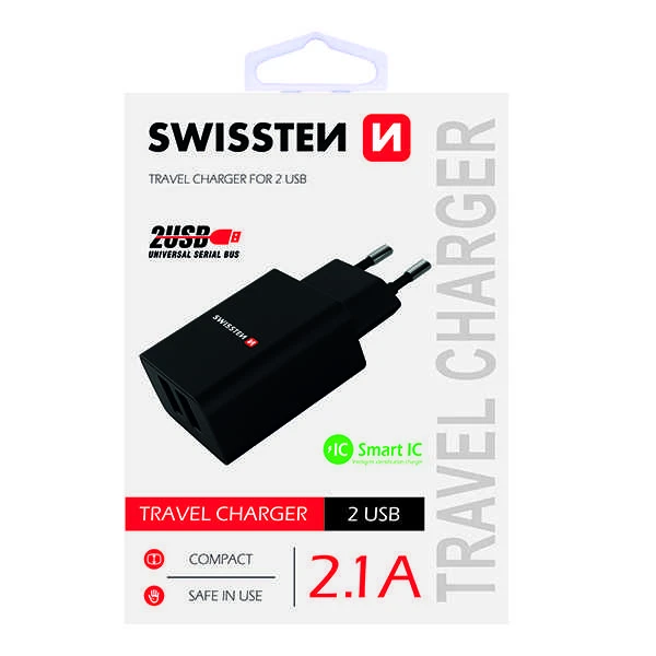 Swissten įkroviklis 2x USB-A 2.1 A (22033000)