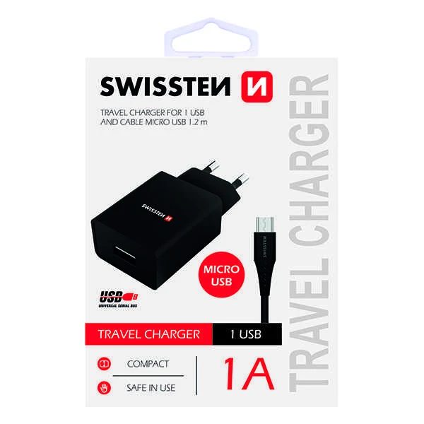 Įkroviklis Swissten 1x USB-A 1 A (22062000)