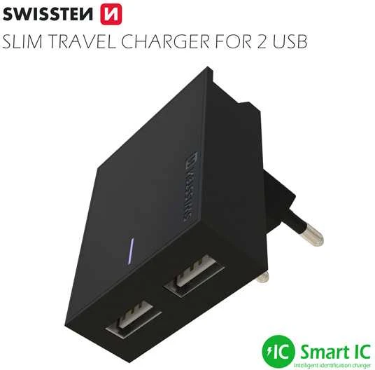 Swissten įkroviklis 2x USB-A 3 A (22048000)