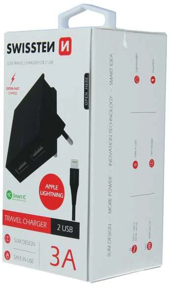 Swissten įkroviklis 2x USB-A 3 A (22048000)