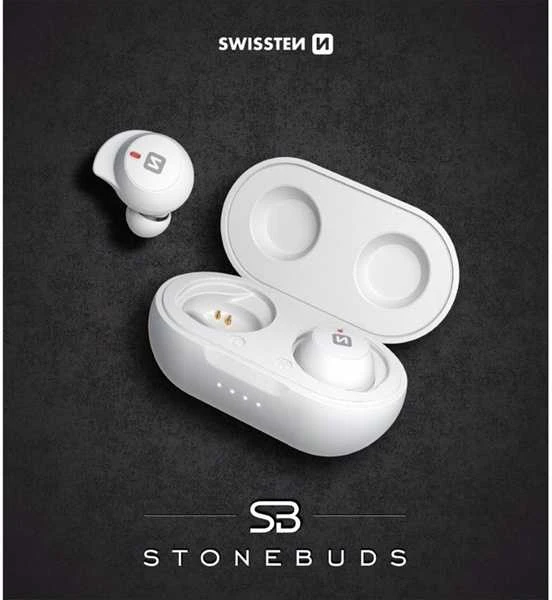 Ausinės Sourcing Swissten TWS Stone Buds Baltas (SW-SB-TWS-WH)