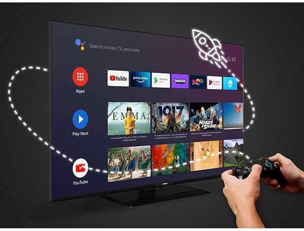 Televizorius Orava, LT-ANDR43 4K1, 43", 4K UHD 3840 x 2160, 50/60 Hz, juoda, Android TV