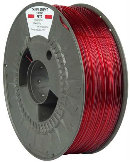 Spectrum PETG 3D siūlas, skaidriai raudona ritė