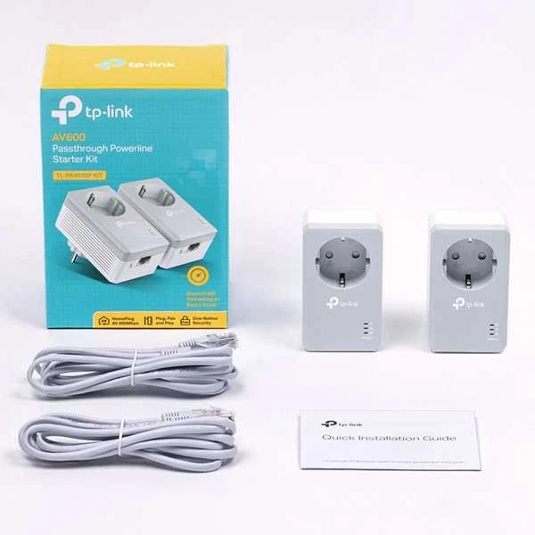 TP-LINK AV500+ maitinimo tinklo rinkinys su kintamosios srovės pralaidumu, 500 Mbps maitinimo tinklo greitis, 1 prievado greitasis Ethernet, „Homeplug AV“, „Žalias Powerline“, kištukas