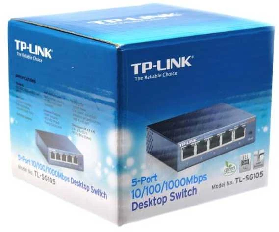 Šakotuvas Komutatorius TP-LINK, 5-port, metalinis korpusas, juodas / TL-SG105