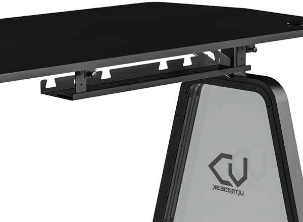 Žaidimų stalas Ultradesk Booster Gaming Desk, Glass LED RGB, Juodas