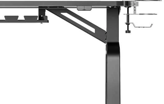 Žaidimų stalas Ultradesk Booster Gaming Desk, Glass LED RGB, Juodas
