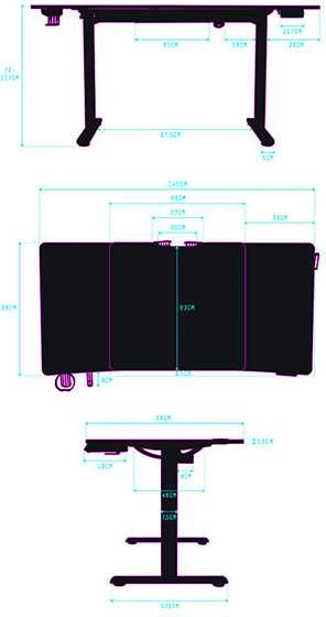Žaidimų stalas Ultradesk LEVEL V2, 140 x 68 cm, Baltos spalvos