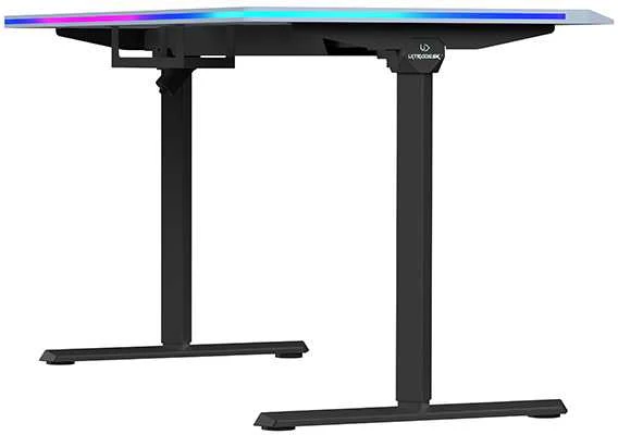 ULTRADESK QUEST žaidimų stalas, 140x70cm, 72-120cm, juoda-kamuolys