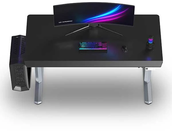 ULTRADESK QUEST žaidimų stalas, 140x70cm, 72-120cm, pilkai juodas
