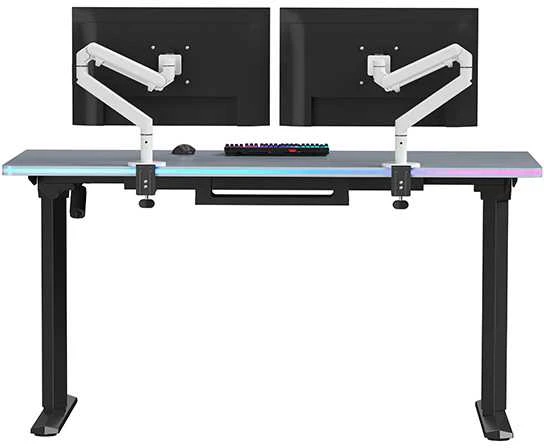 ULTRADESK QUEST žaidimų stalas, 140x70cm, 72-120cm, juoda-kamuolys