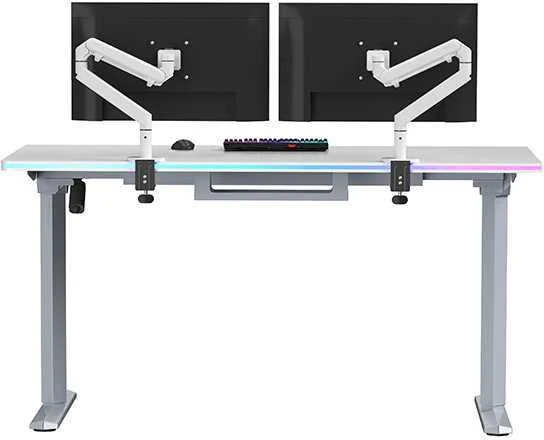 ULTRADESK QUEST žaidimų stalas, 140x70cm, 72-120cm, pilkai baltas