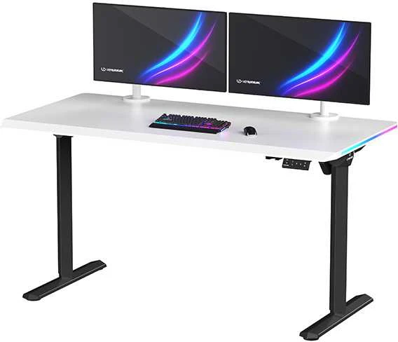 ULTRADESK QUEST žaidimų stalas, 140x70cm, 72-120cm, juoda-balta