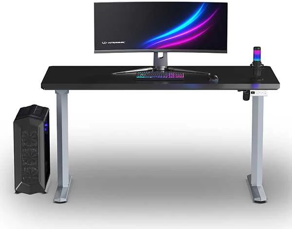 ULTRADESK QUEST žaidimų stalas, 140x70cm, 72-120cm, pilkai juodas