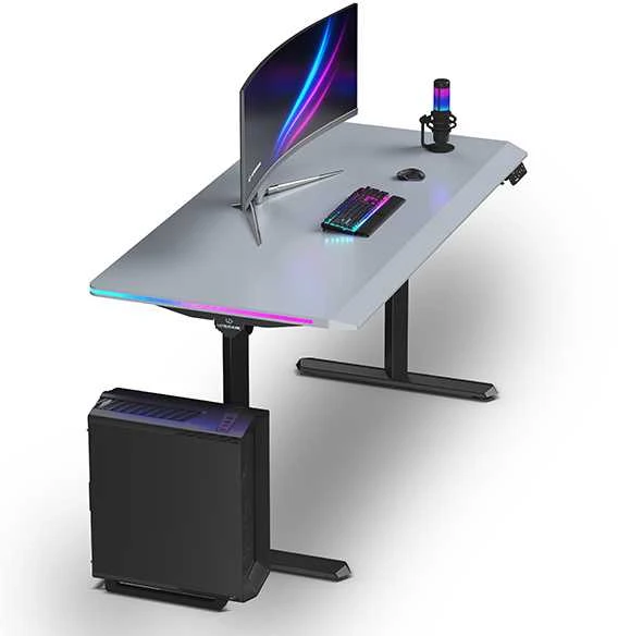 ULTRADESK QUEST žaidimų stalas, 140x70cm, 72-120cm, juoda-kamuolys