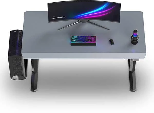 ULTRADESK QUEST žaidimų stalas, 140x70cm, 72-120cm, juoda-kamuolys