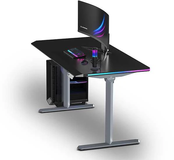 ULTRADESK QUEST žaidimų stalas, 140x70cm, 72-120cm, pilkai juodas