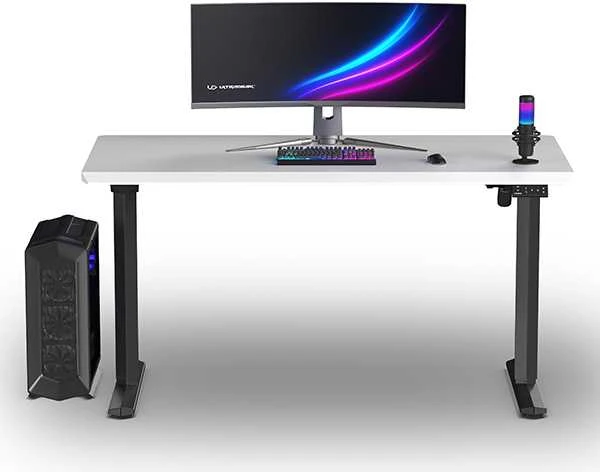 ULTRADESK QUEST žaidimų stalas, 140x70cm, 72-120cm, juoda-balta