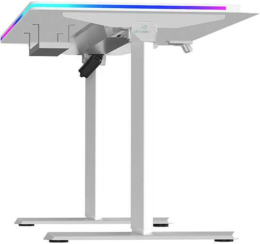 ULTRADESK Biurko dla gracza QUEST, 140x70cm, 72-120cm, balta-balta