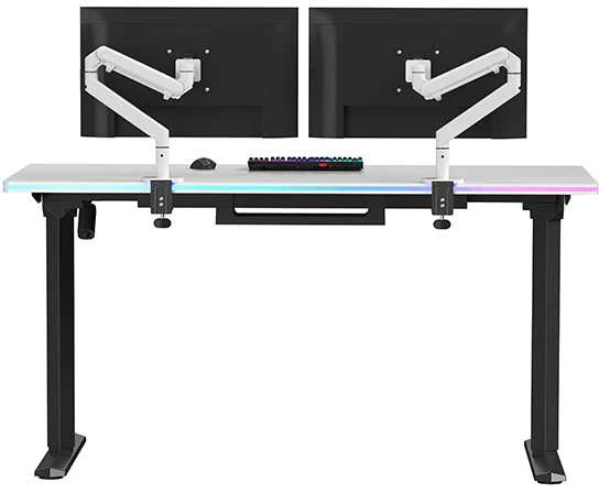 ULTRADESK QUEST žaidimų stalas, 140x70cm, 72-120cm, juoda-balta