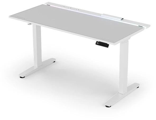 ULTRADESK Biurko dla gracza VORTEX, 140,5x70cm, 72-122cm, balta