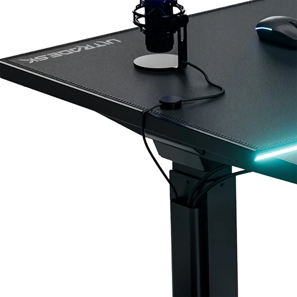 ULTRADESK Biurko dla gracza VORTEX, 140,5x70cm, 72-122cm, balta