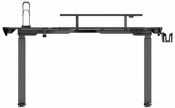 Reguliuojamo aukščio kampinis žaidimų stalas Ultradesk Winger LED RGB, Juodos spalvos