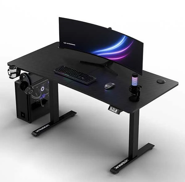ULTRADESK LEVEL V2 žaidimų stalas, 140x68cm, 72-117cm, elektra reguliuojamas, be paminkštinimo