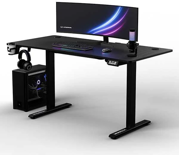 ULTRADESK LEVEL V2 žaidimų stalas, 140x68cm, 72-117cm, elektra reguliuojamas, be paminkštinimo