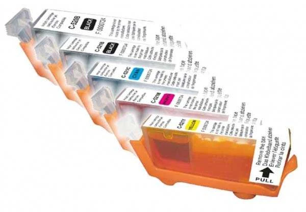 Su UPrint suderinamas rašalas / rašalas su CLI521, C-520/521 PACK, 2xblack/1xcyan/1xmagenta/1xyellow, su lustu