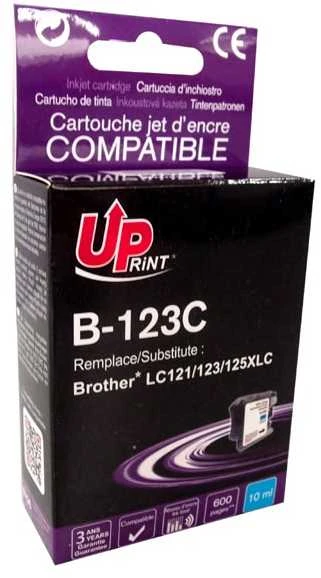Suderinamas su „UPrint“ rašalo kasetė / LC-123C, B-123C, žydra, 600 s, 10 ml