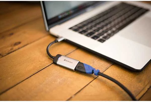 Verbatim 49143 vaizdo kabelio adapteris 0,01 m C tipo USB HDMI Juoda, Sidabras