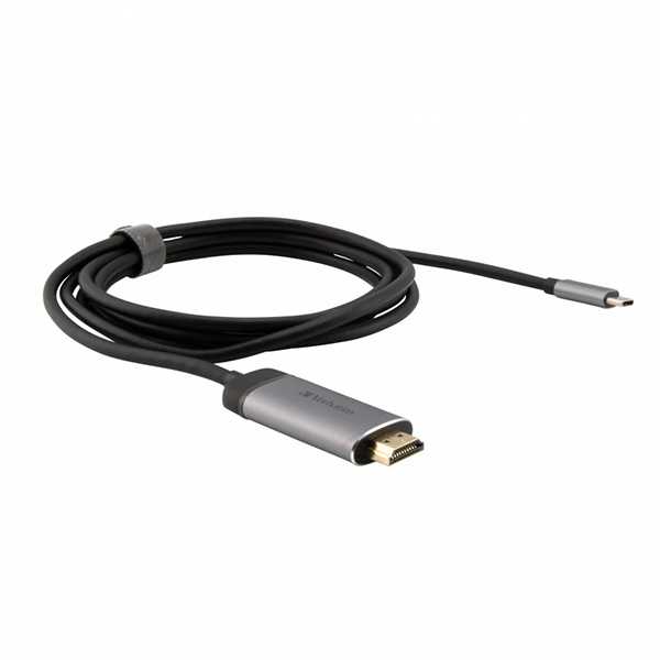 Port USB (3.1) šakotuvas 1 prievado, 49144, pilka, laido ilgis 1,5 m, Verbatim, USB C į HDMI adapteris