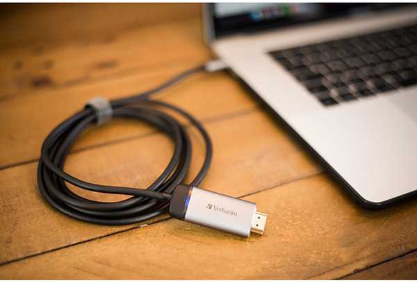 Port USB (3.1) šakotuvas 1 prievado, 49144, pilka, laido ilgis 1,5 m, Verbatim, USB C į HDMI adapteris