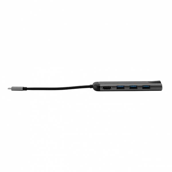Port USB (3.1) šakotuvas su 6 prievadais, 49142, pilkas, laido ilgis 15 cm, Verbatim, 1x USB C, USB A, HDMI