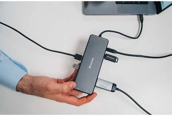 Verbatim Adapteris Hub USB-C – 2xHDMI/DP/ Eternet/6xUSB-A/Jack 3.5mm/2xUSB-C pilkos spalvos 32153