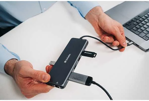 Verbatim Adapteris Hub USB-C – 2xHDMI/DP/ Eternet/6xUSB-A/Jack 3.5mm/2xUSB-C pilkos spalvos 32153