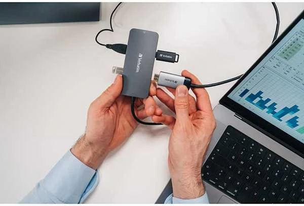 Verbatim Adapteris Hub USB-C – HDMI/USB-C /Eternet/2xUSB-A 3.0 pilkos spalvos 32150