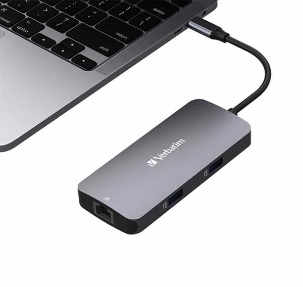 Verbatim Adapteris Hub USB-C – HDMI/USB-C /Eternet/2xUSB-A 3.0 pilkos spalvos 32150