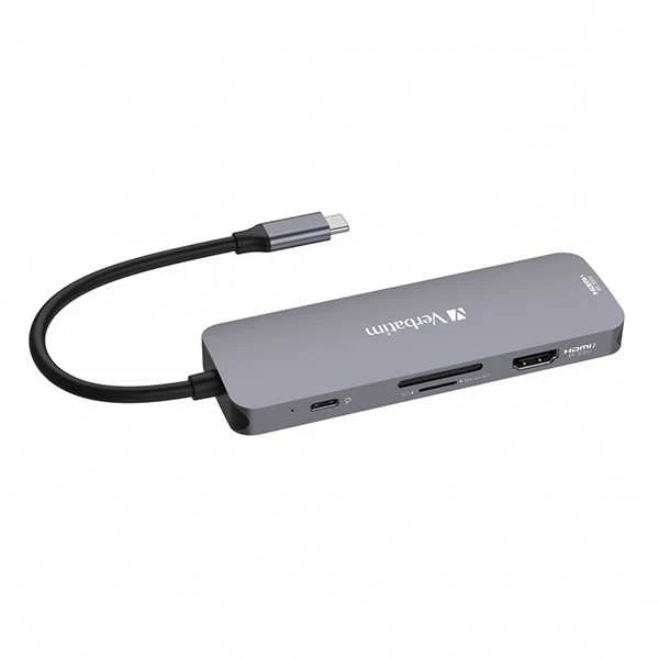 Verbatim Adapteris Hub USB-C – 2xHDMI/ 3xUSB-A/SD/Micro SD/USB-C pilkos spalvos 32151