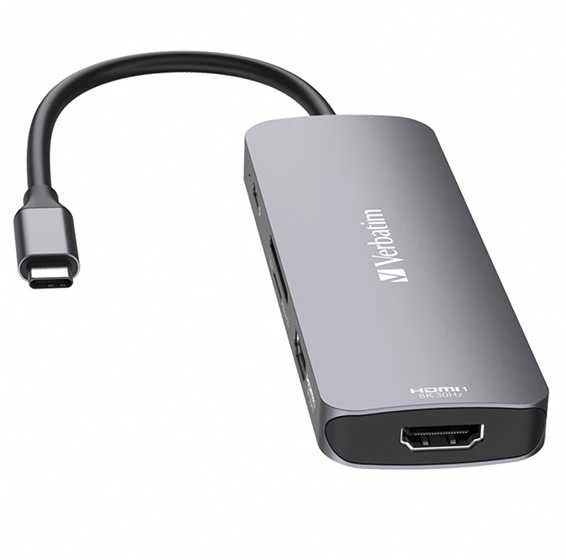 Verbatim Adapteris Hub USB-C – 2xHDMI/ 3xUSB-A/SD/Micro SD/USB-C pilkos spalvos 32151
