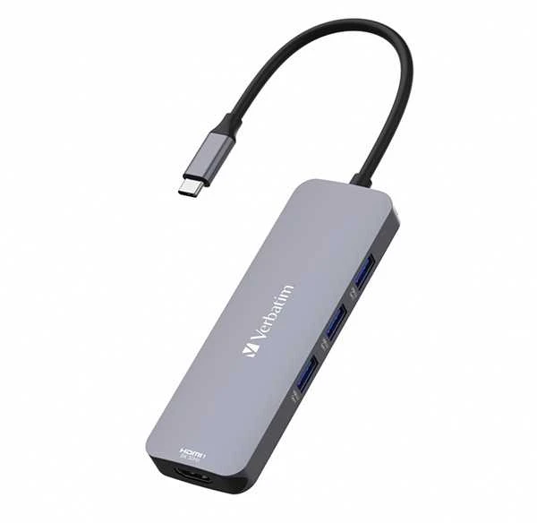 Verbatim 8-in-1 USB-C šakotuvas, pilkas