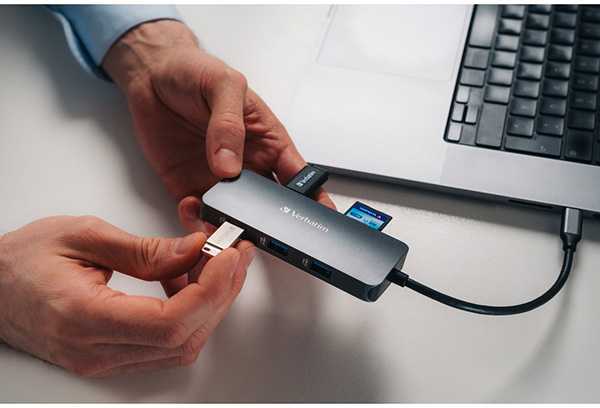 Verbatim CMH-09 C tipo USB 10000 Mbit/ai Sidabras