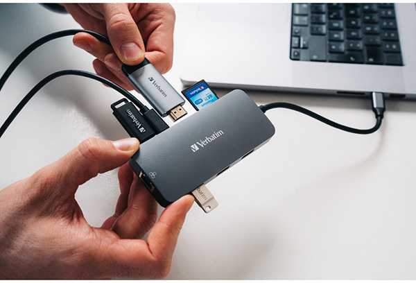 Verbatim CMH-09 C tipo USB 10000 Mbit/ai Sidabras